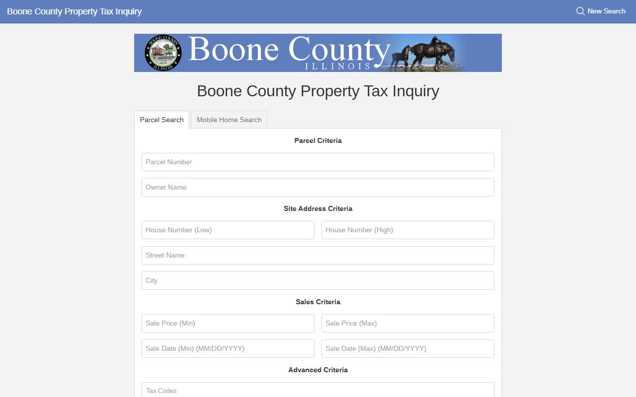 Boone County property search portal for Boone County property records