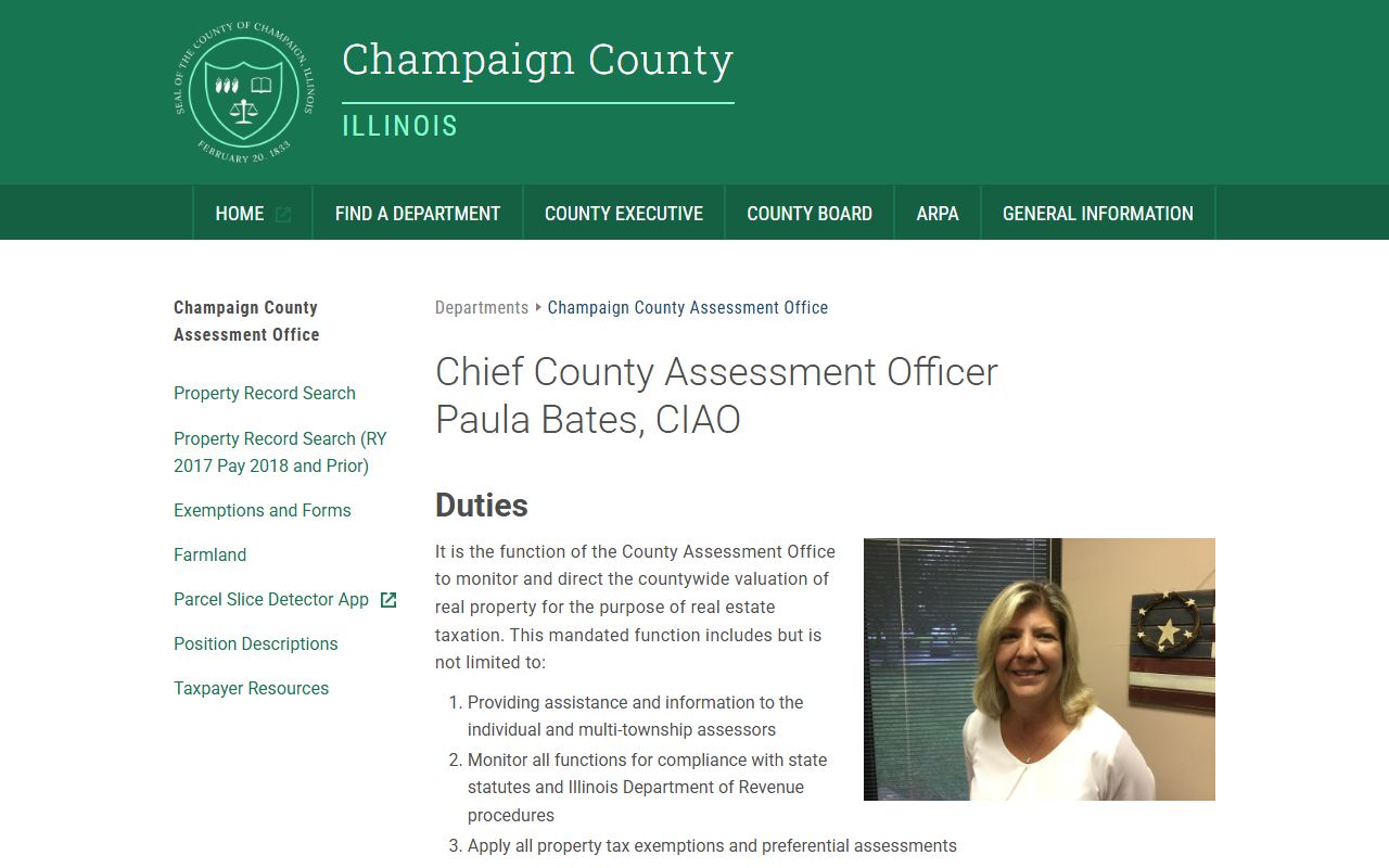 Champaign County CCAO page for property records
