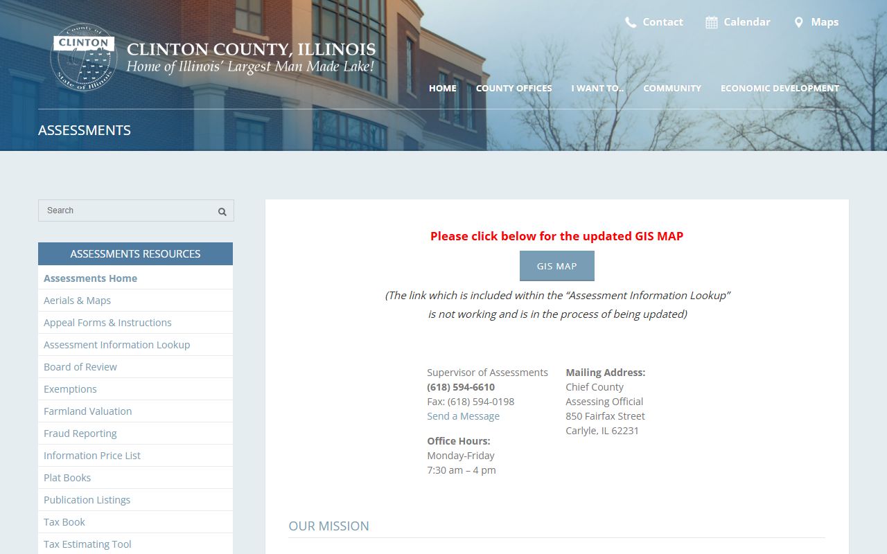 Clinton County assessment office website for Clinton County property records