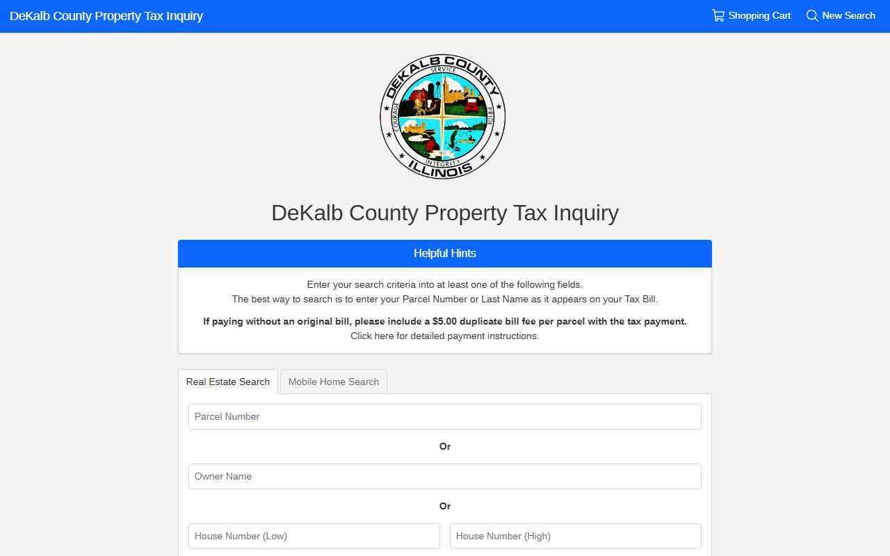 DeKalb County property search portal for property records