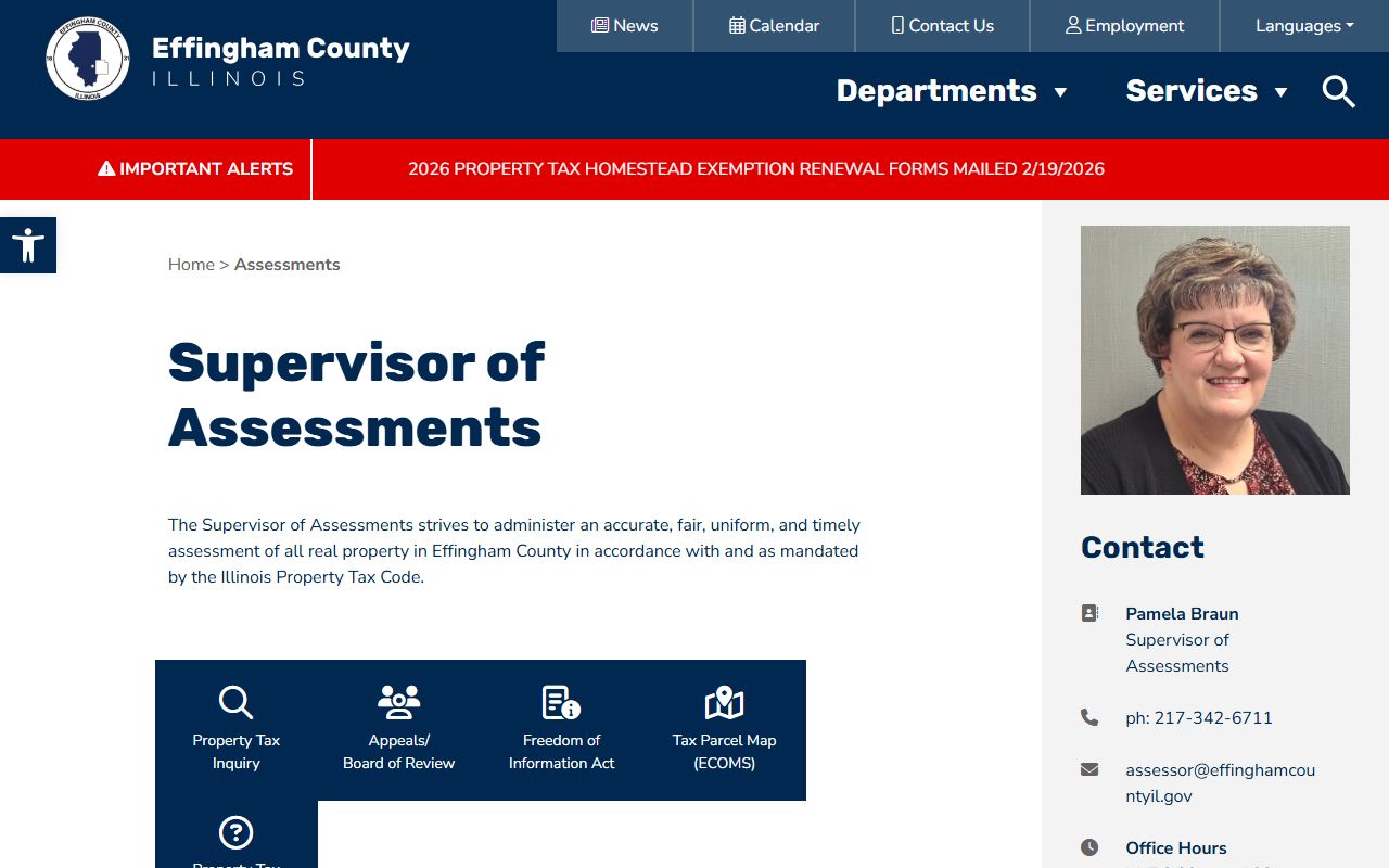 Effingham County assessment office website for property records