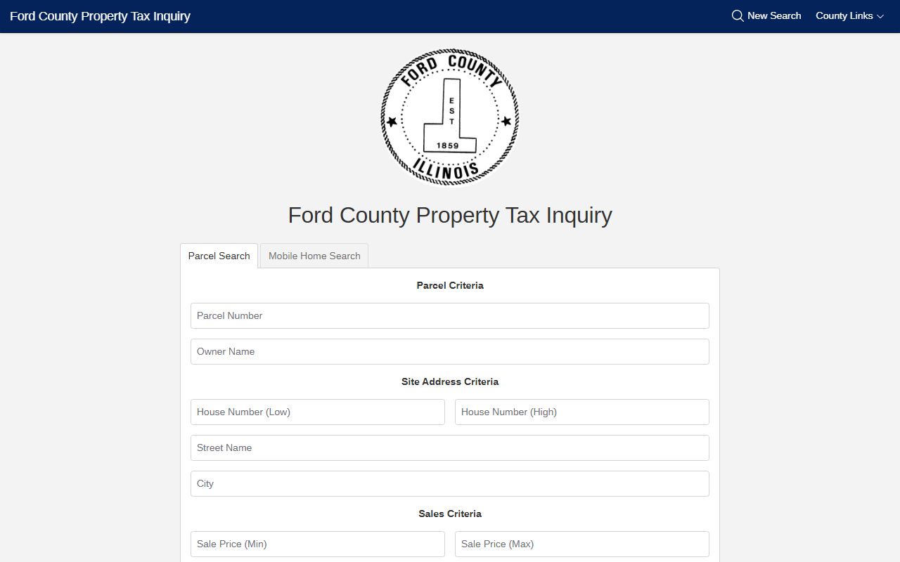 Ford County property search portal for Ford County property records