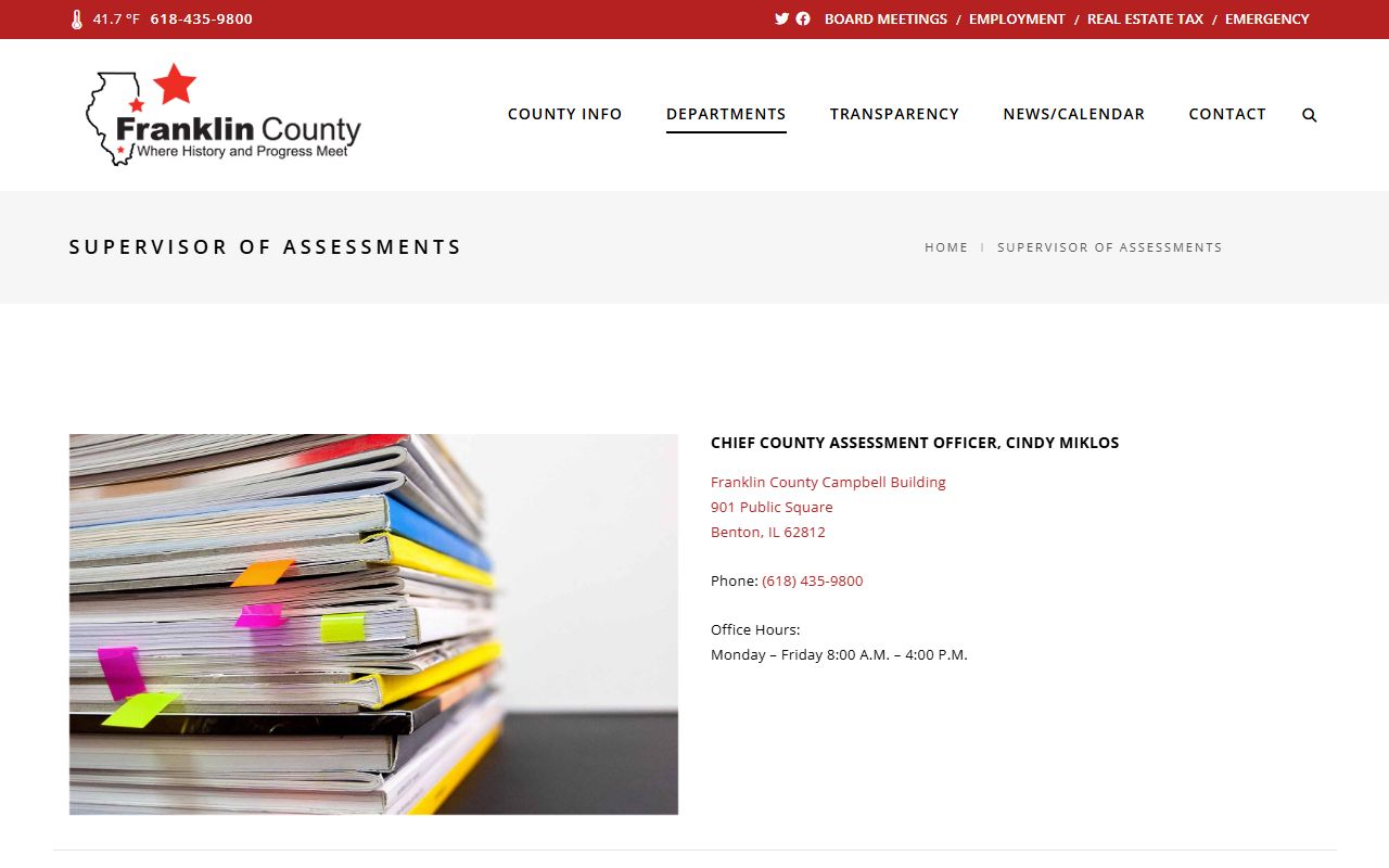 Franklin County Supervisor of Assessments website for property records