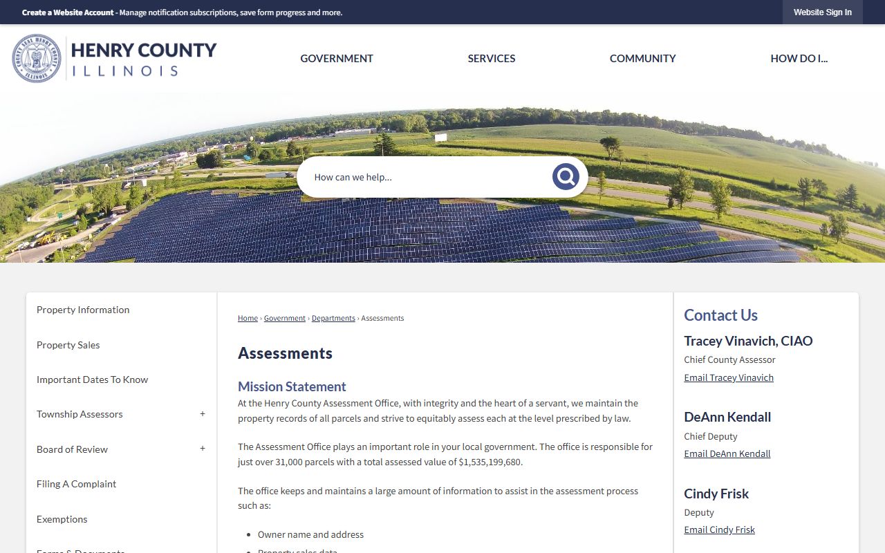 Henry County Assessment Office website for Henry County property records