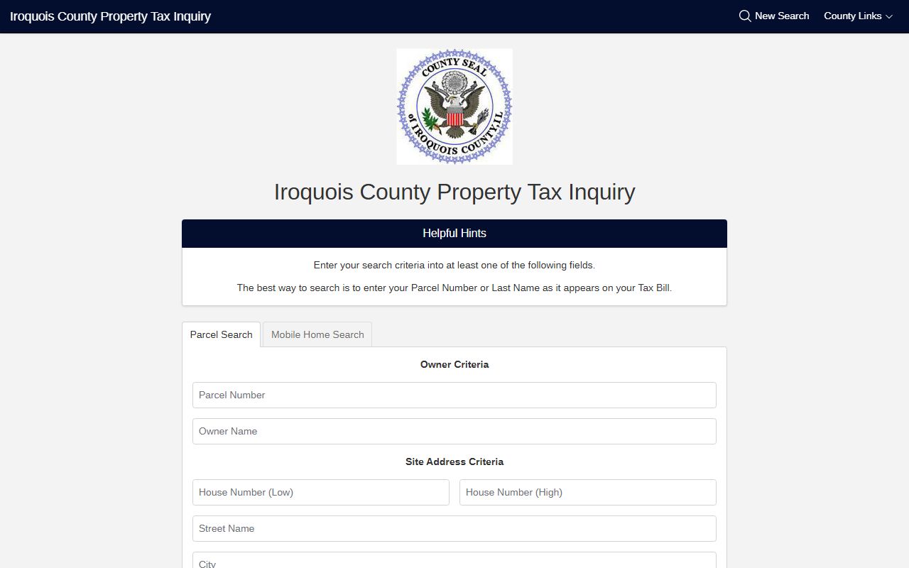 Iroquois County property search portal for Iroquois County property records