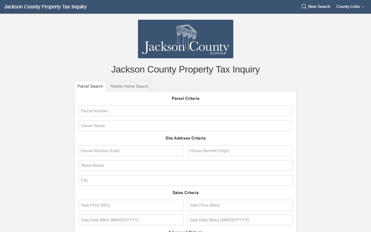 Jackson County property search portal for Jackson County property records