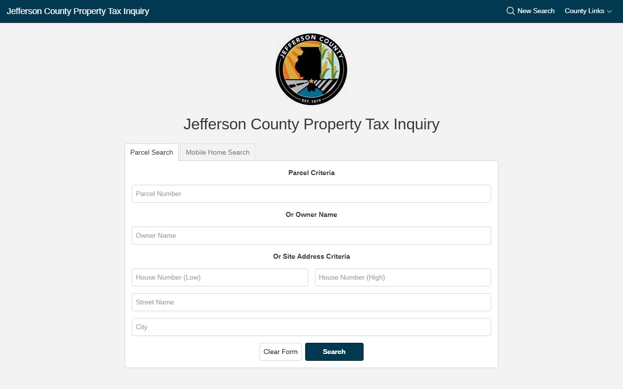 Jefferson County property search portal for Jefferson County property records