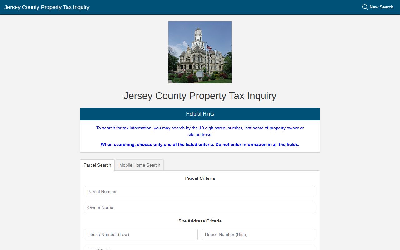 Jersey County property search portal for Jersey County property records