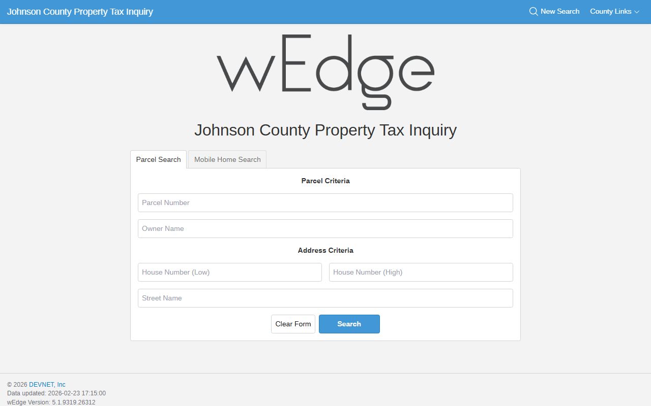 Johnson County property search portal for Johnson County property records