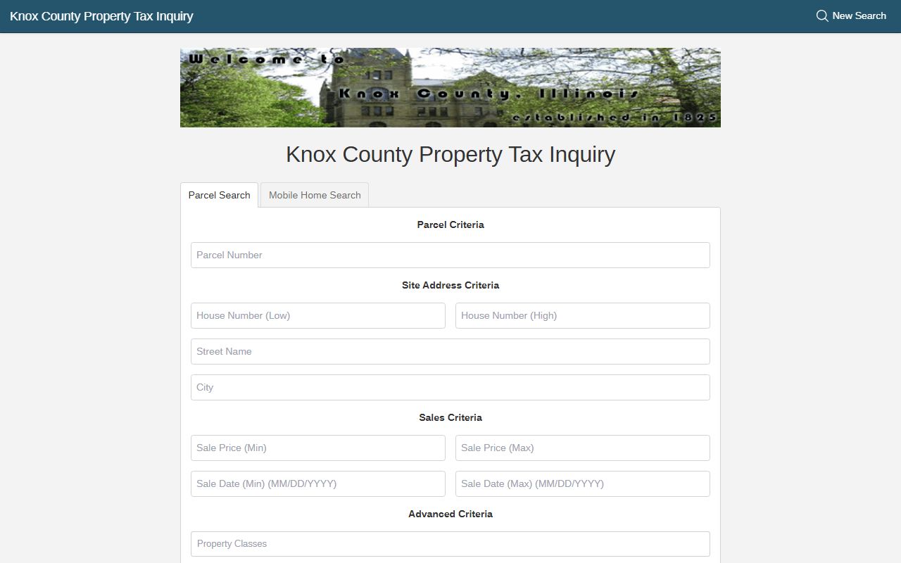 Knox County property search portal for Knox County property records