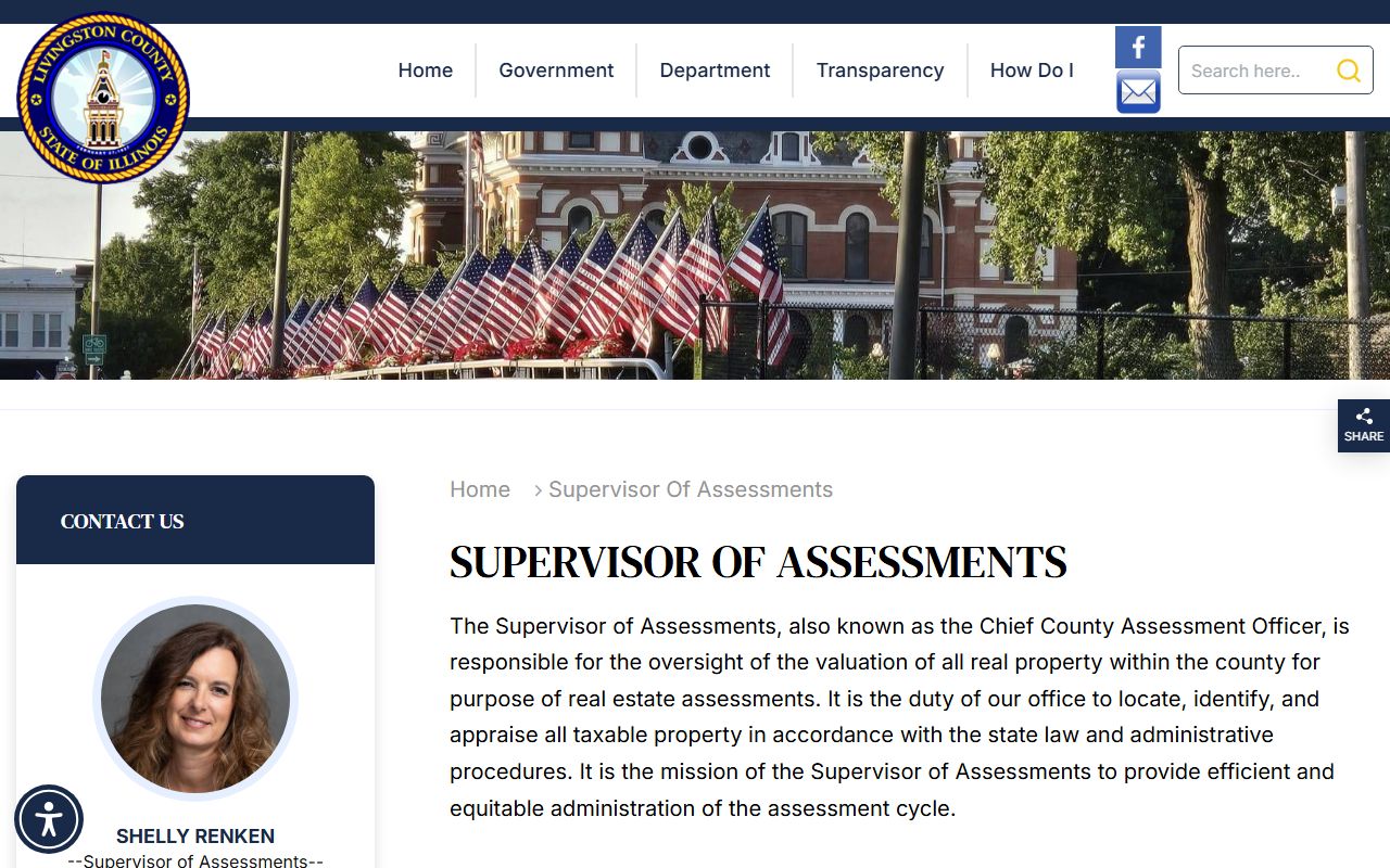 Livingston County Supervisor of Assessments website for Livingston County property records