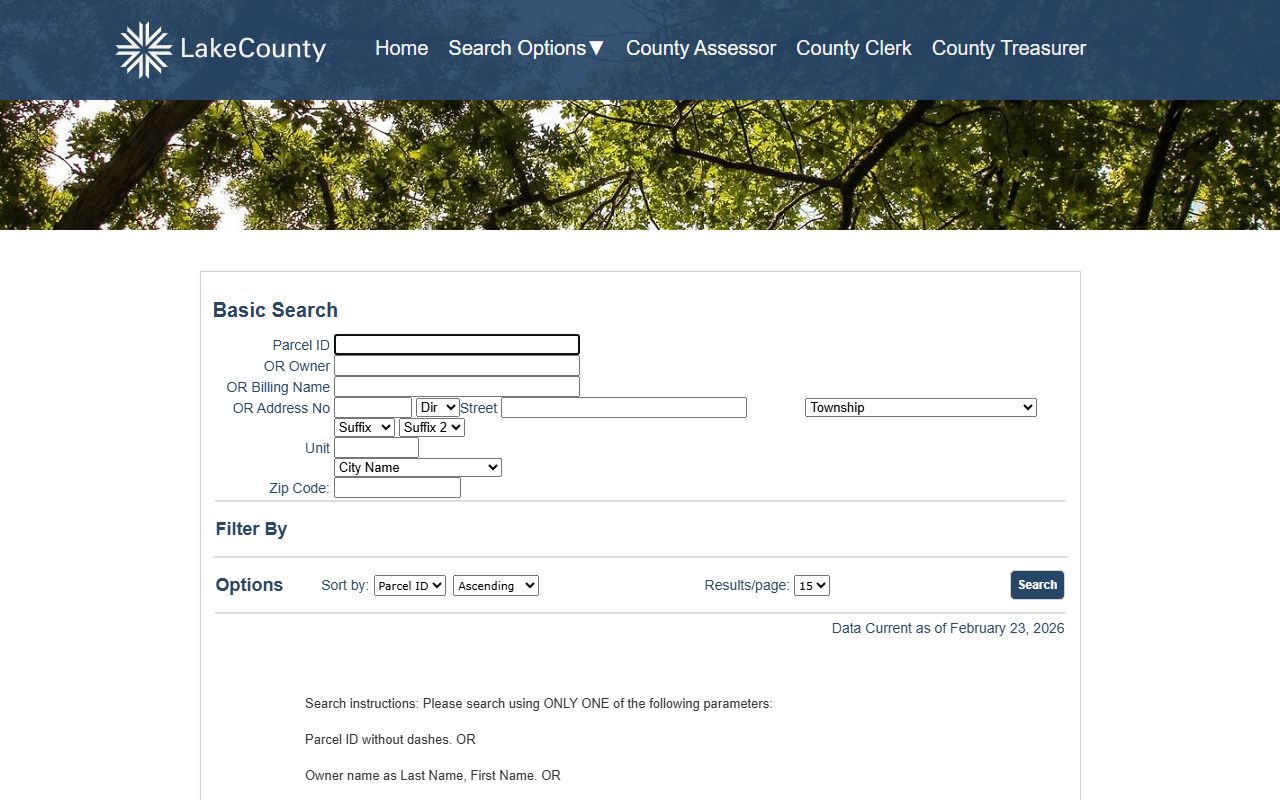 Lake County property tax portal for searching property records online