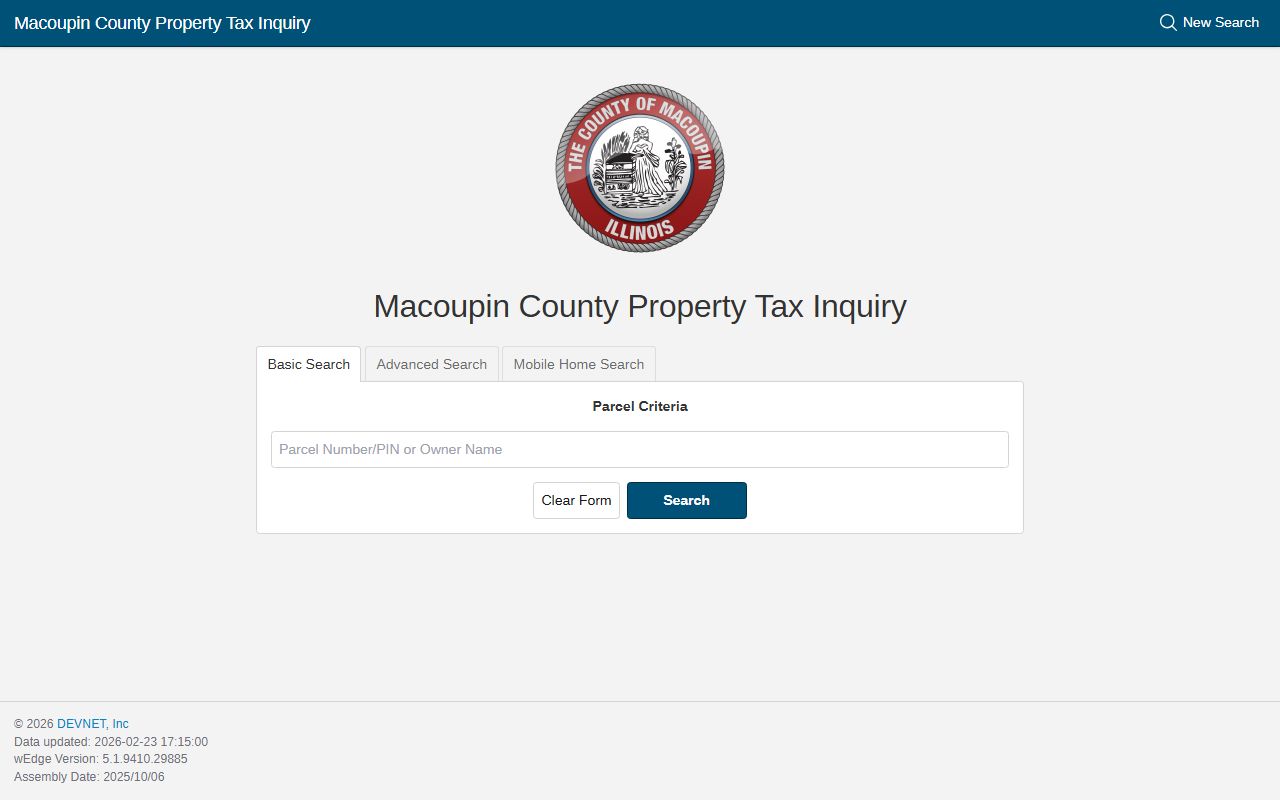 Macoupin County online property search portal for property records
