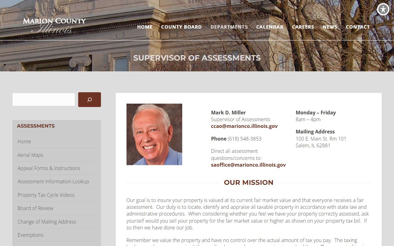Marion County assessment office website for Marion County property records