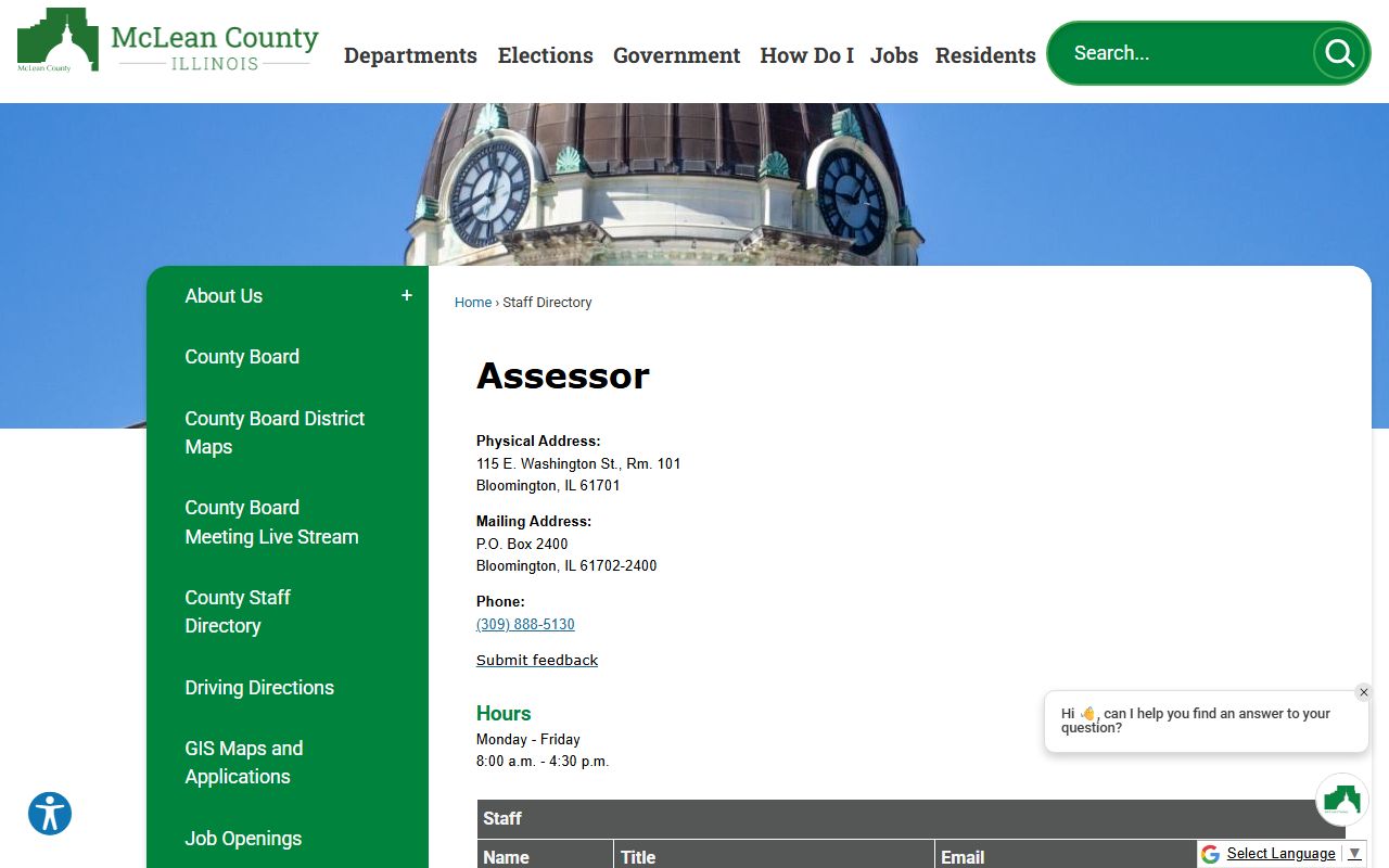 McLean County Assessor website for McLean County property records