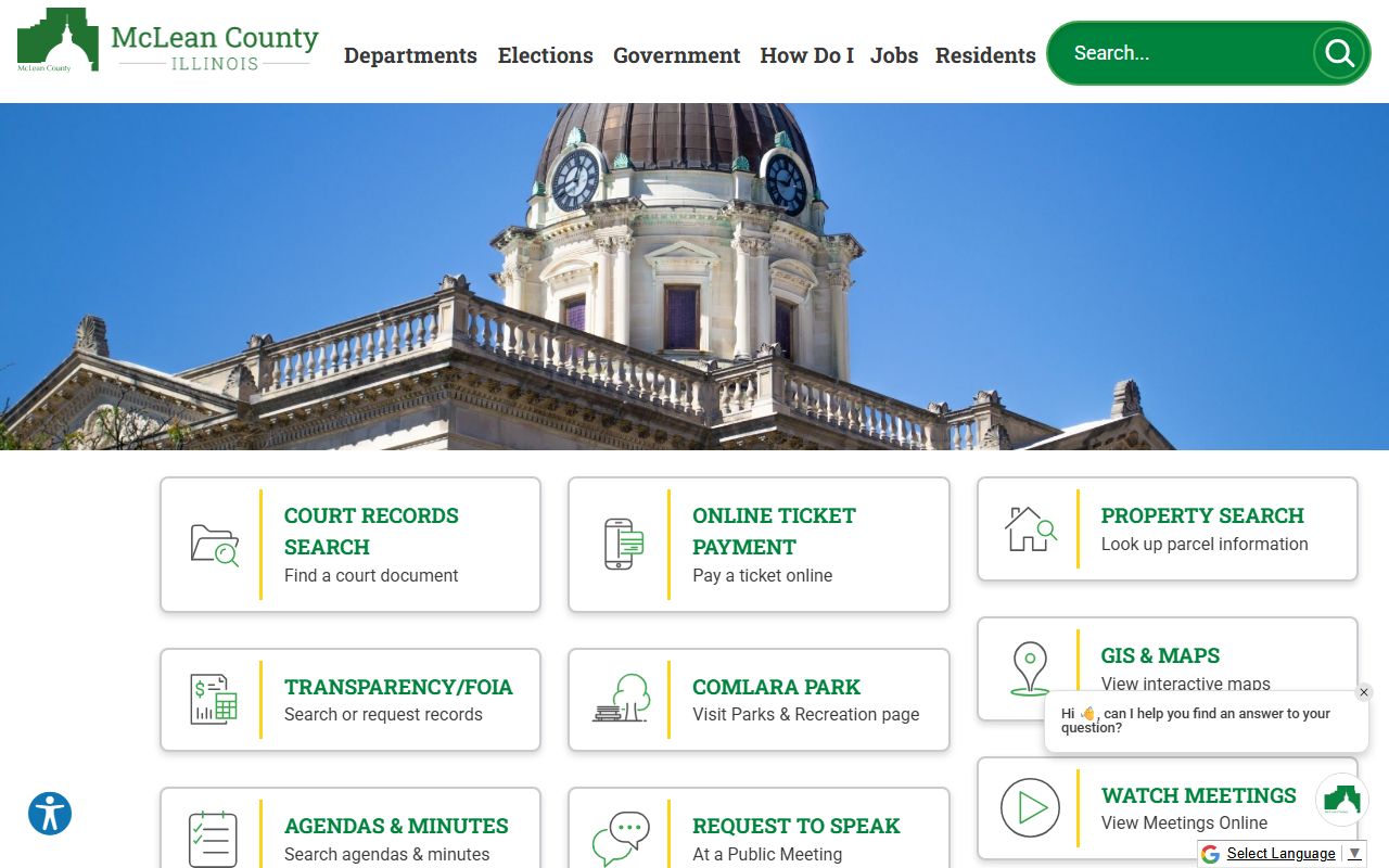 McLean County property search tool for looking up McLean County property records
