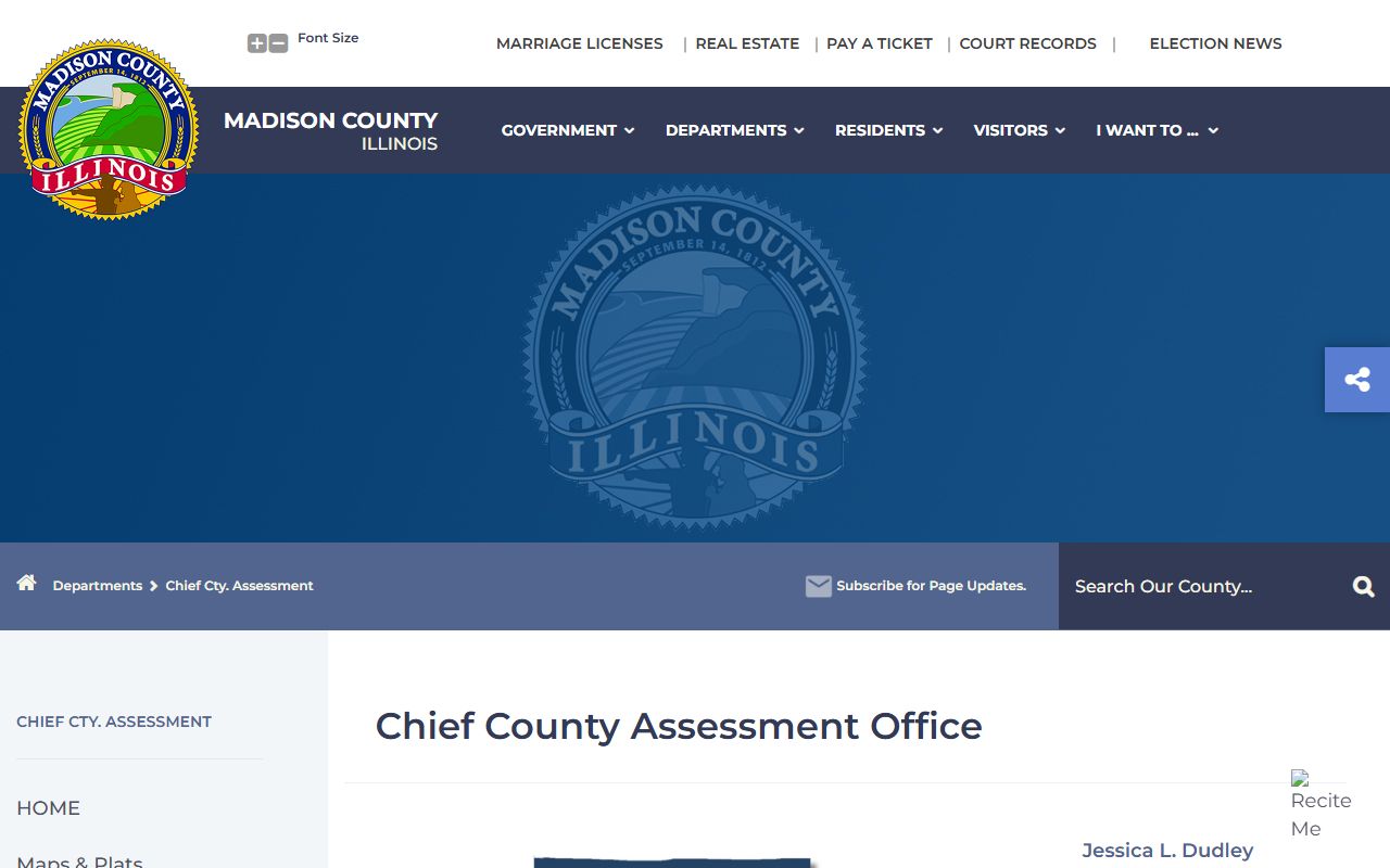 Madison County Chief County Assessment Office website for property records