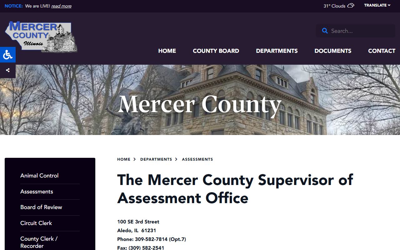 Mercer County assessment office website for Mercer County property records