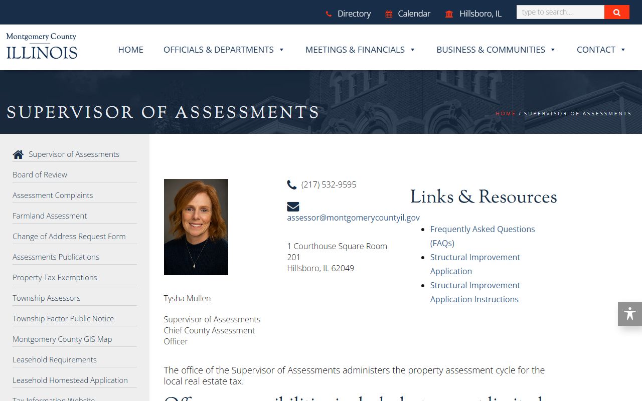 Montgomery County assessment office website for Montgomery County property records