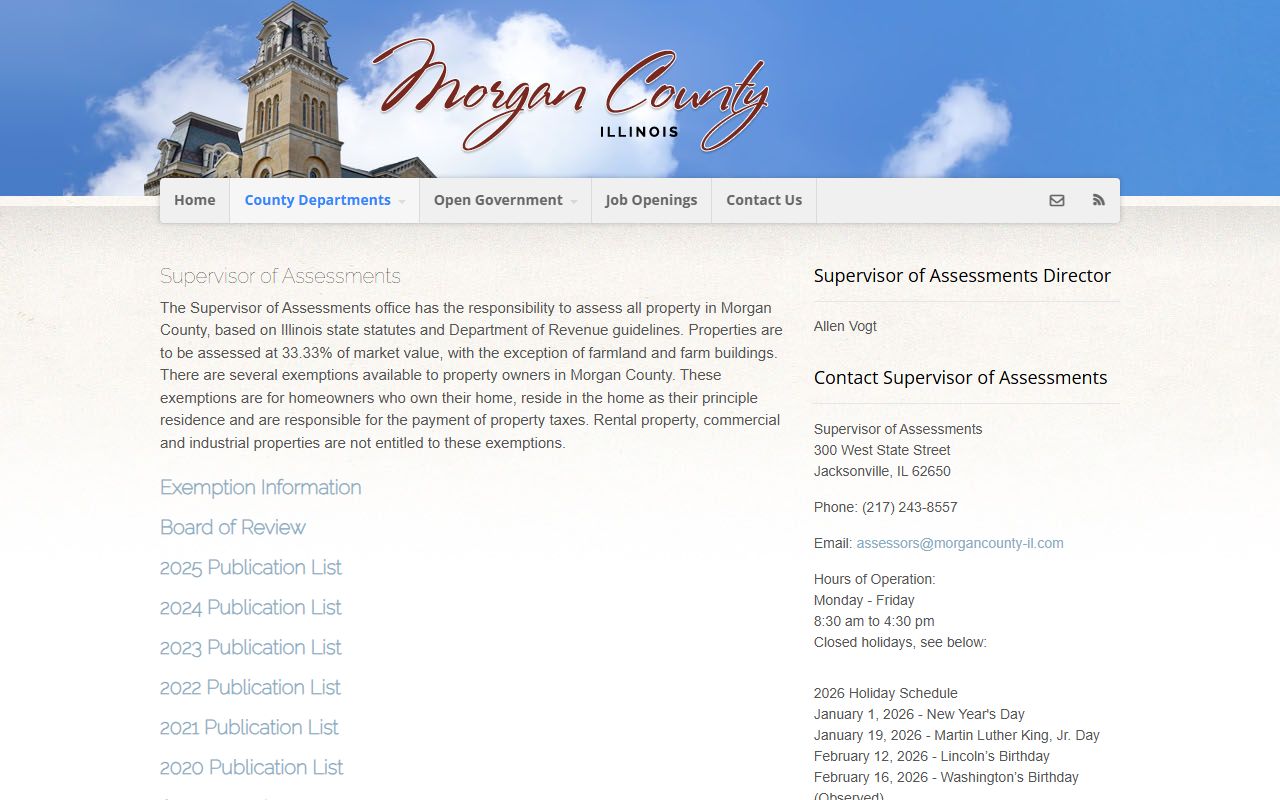 Morgan County Supervisor of Assessments website for property records