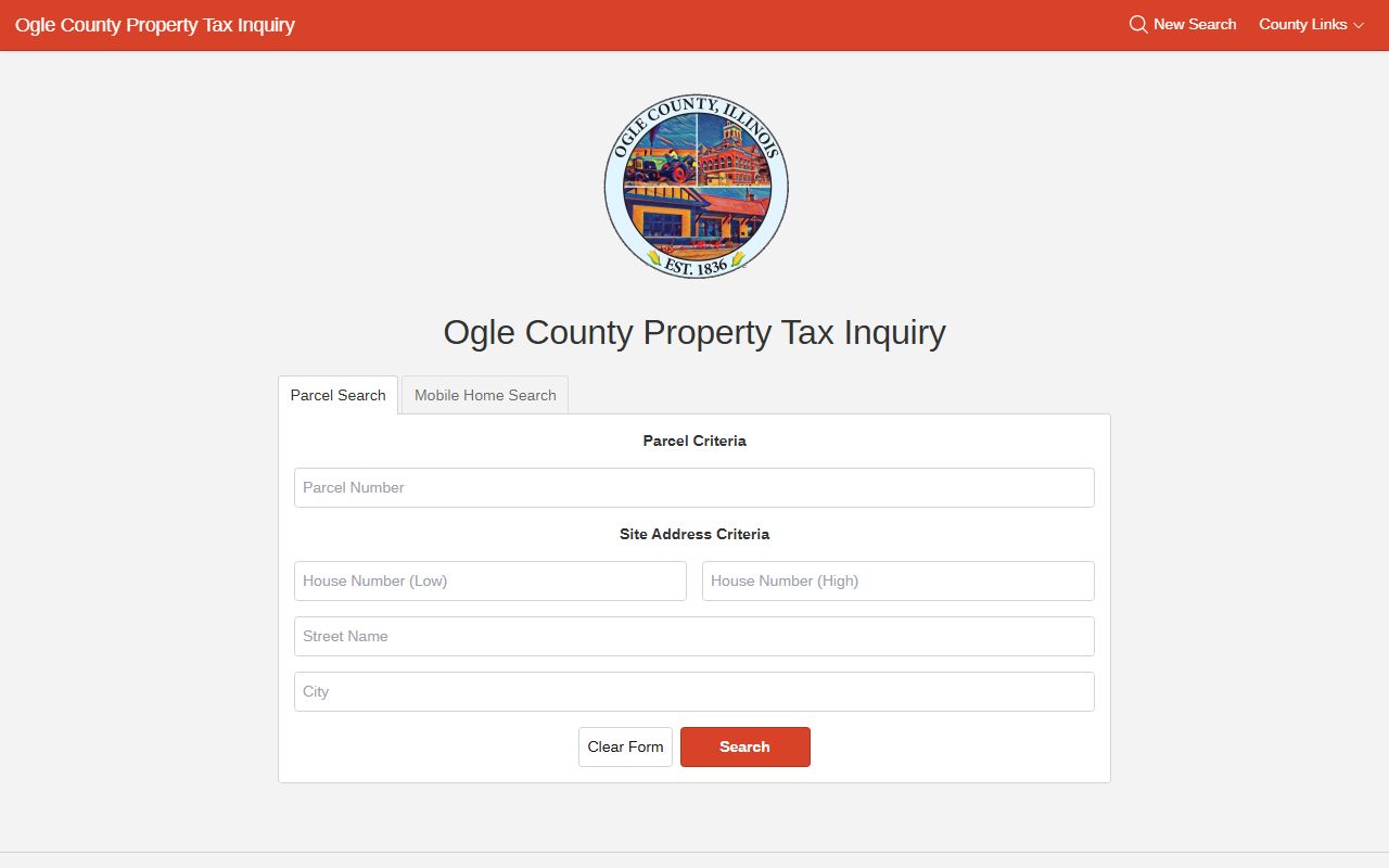 Ogle County property search portal for Ogle County property records
