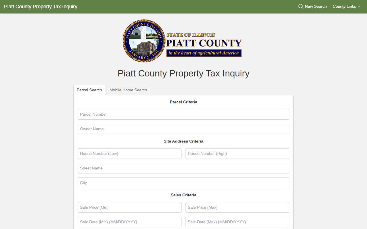 Piatt County property search portal for Piatt County property records