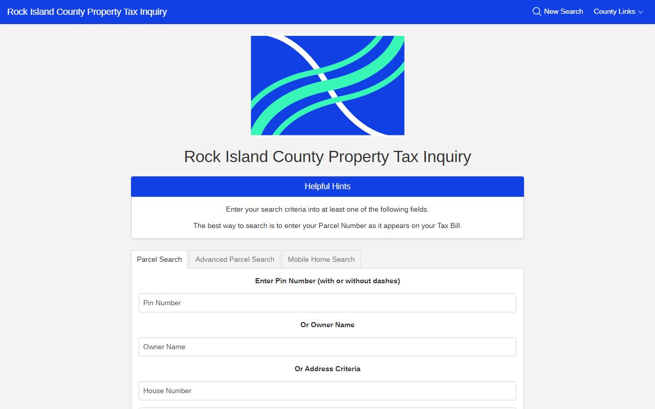 Rock Island County Assessment Office page for property records