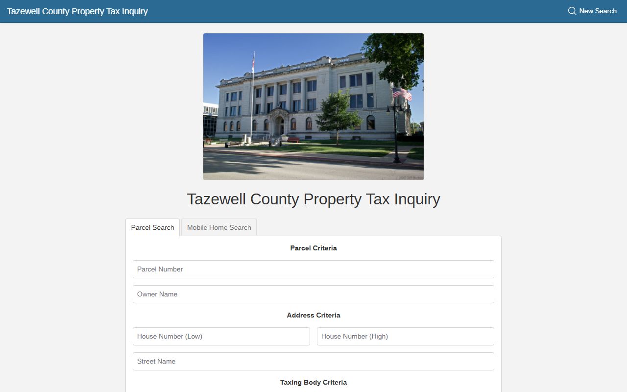 Tazewell County Assessments Office page for property records