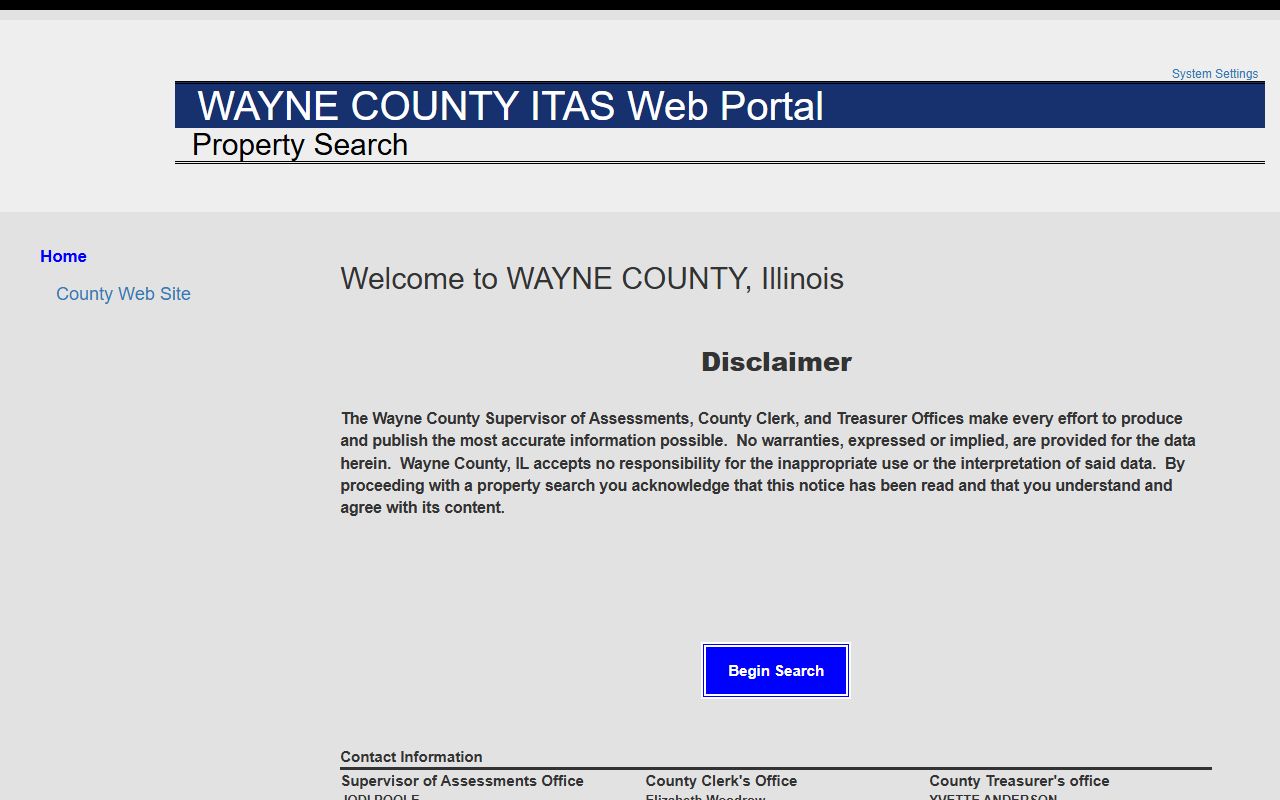 Wayne County property search portal for Wayne County property records