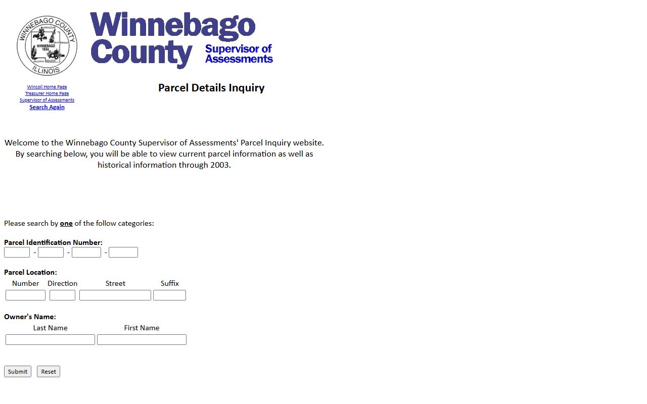 Winnebago County property search portal for finding property records online