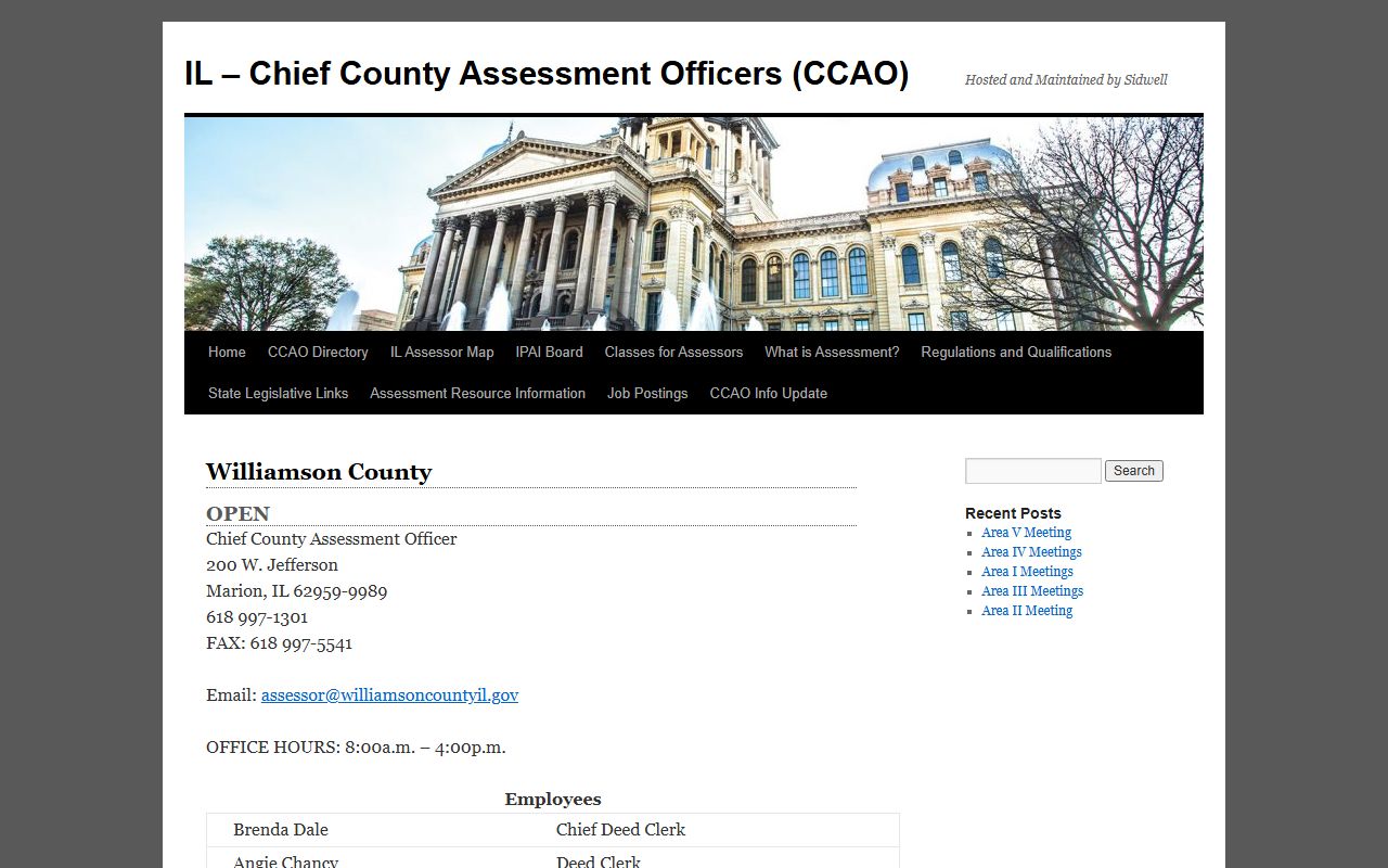 Williamson County CCAO page for Williamson County property records