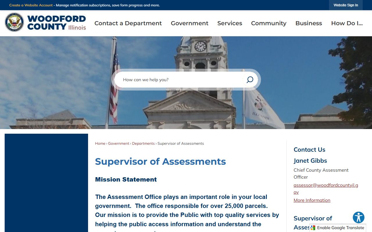 Woodford County Supervisor of Assessments website for property records