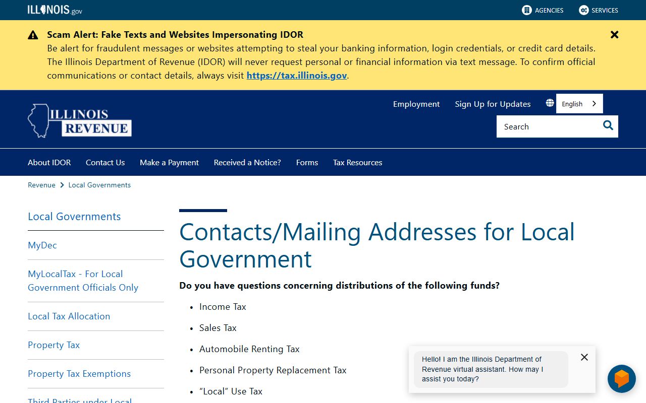 Illinois local government contacts for property records